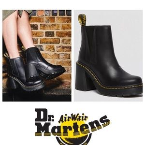 Like New Dr. Marten Spence Leather Flared Heel Chelsea Boots